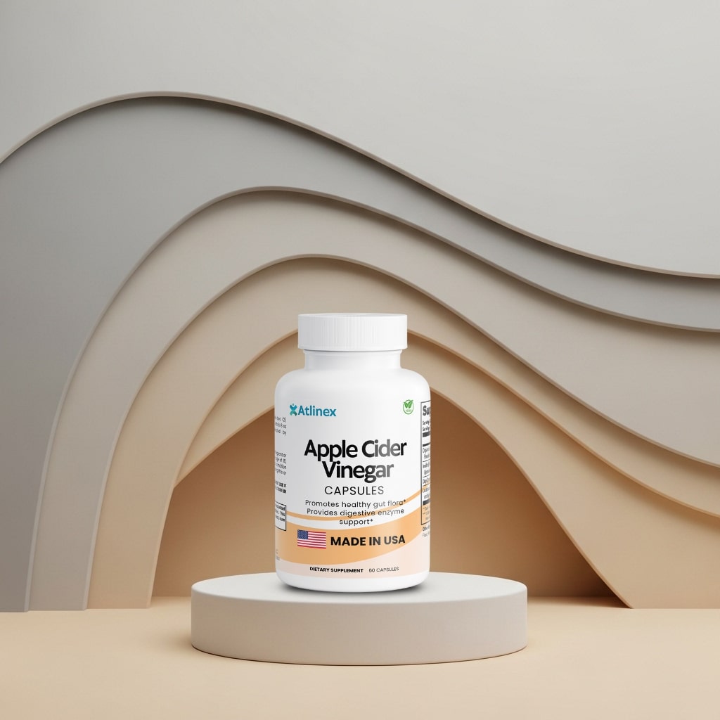 Apple Cider Vinegar supplement bottle, 60 capsules